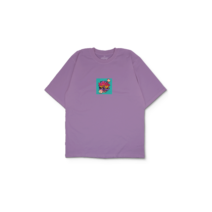 Kendin Tasarla Mor Oversize Tişört