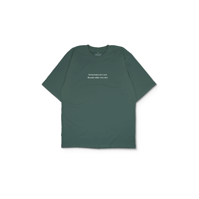 Kendin Tasarla Yeşil Oversize Tişört