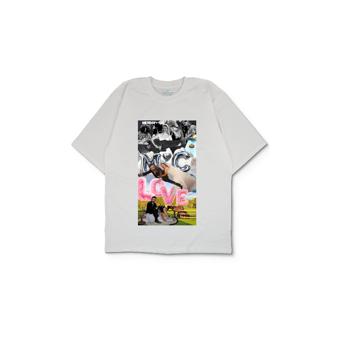 Kendin Tasarla Beyaz Oversize Tişört