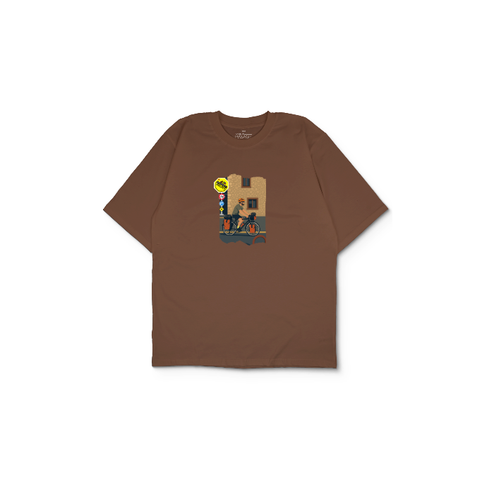 Kendin Tasarla Kahverengi Oversize Tişört