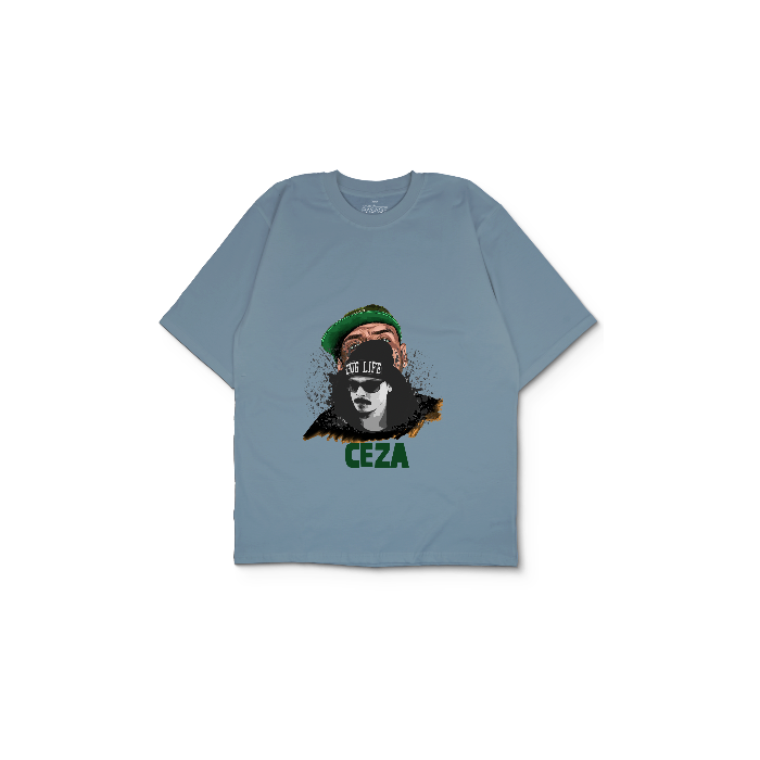 Kendin Tasarla Açık Mavi Oversize Tişört