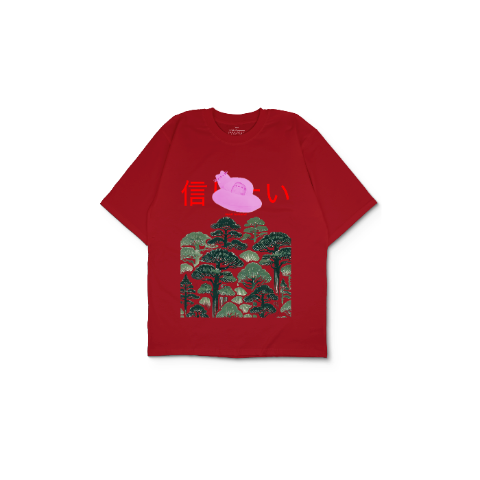 Kendin Tasarla Kırmızı Oversize Tişört