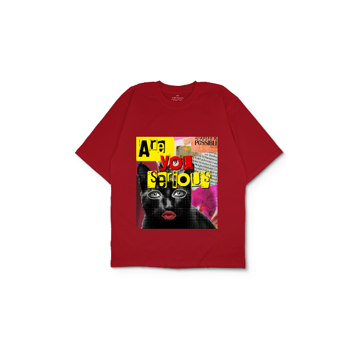 Kendin Tasarla Kırmızı Oversize Tişört