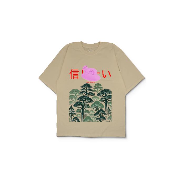 Kendin Tasarla Krem Oversize Tişört