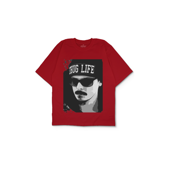 Kendin Tasarla Kırmızı Oversize Tişört