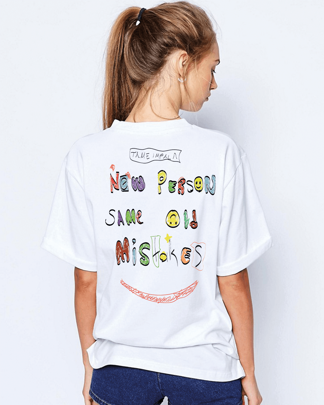 Same Old Mistakes Oversize Kadın Tişört - PΛSΛGE