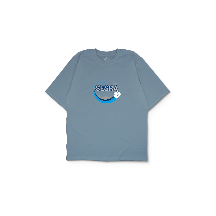 Kendin Tasarla Açık Mavi Oversize Tişört