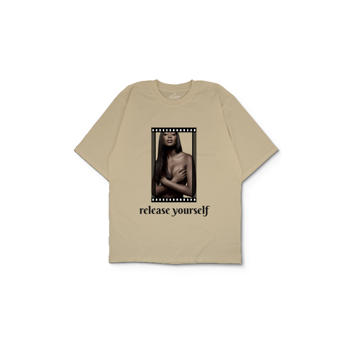 Kendin Tasarla Krem Oversize Tişört