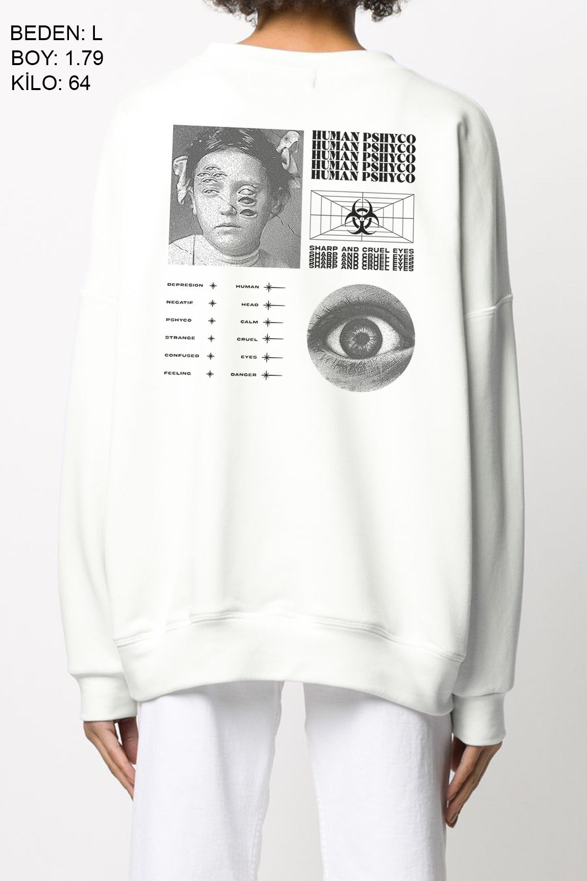 Human Phsyco Oversize Kadın Sweatshirt