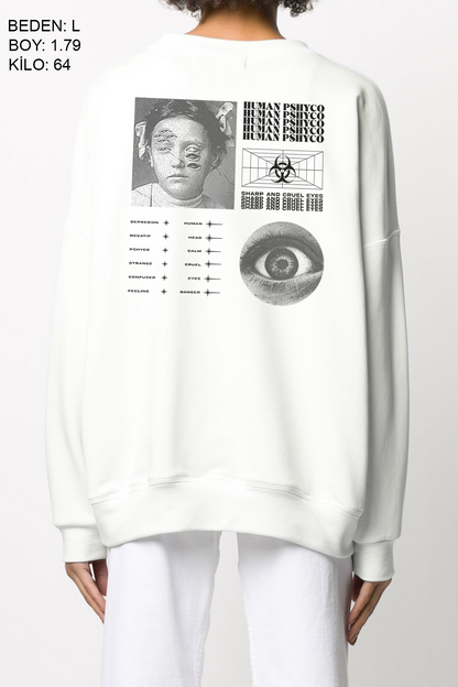 Human Phsyco Oversize Kadın Sweatshirt