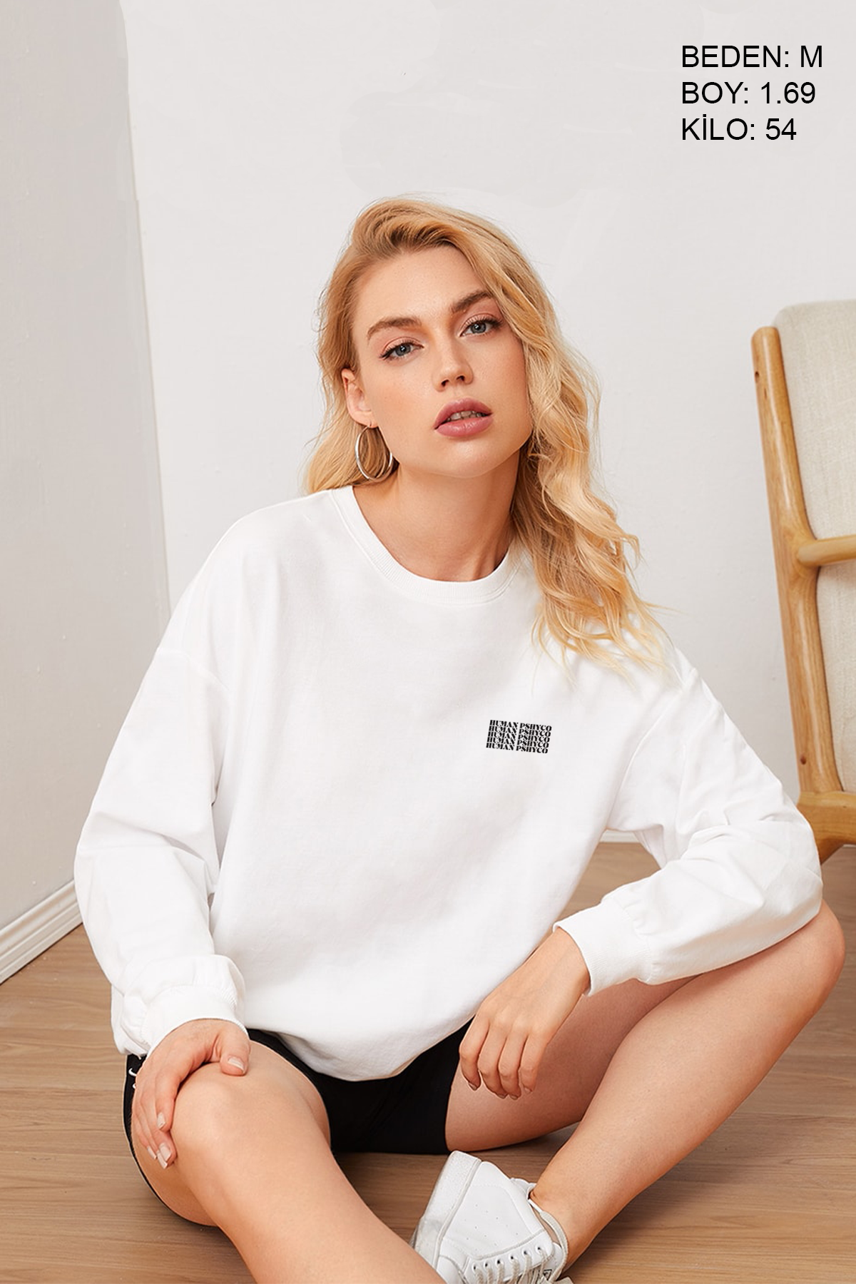 Human Phsyco Oversize Kadın Sweatshirt