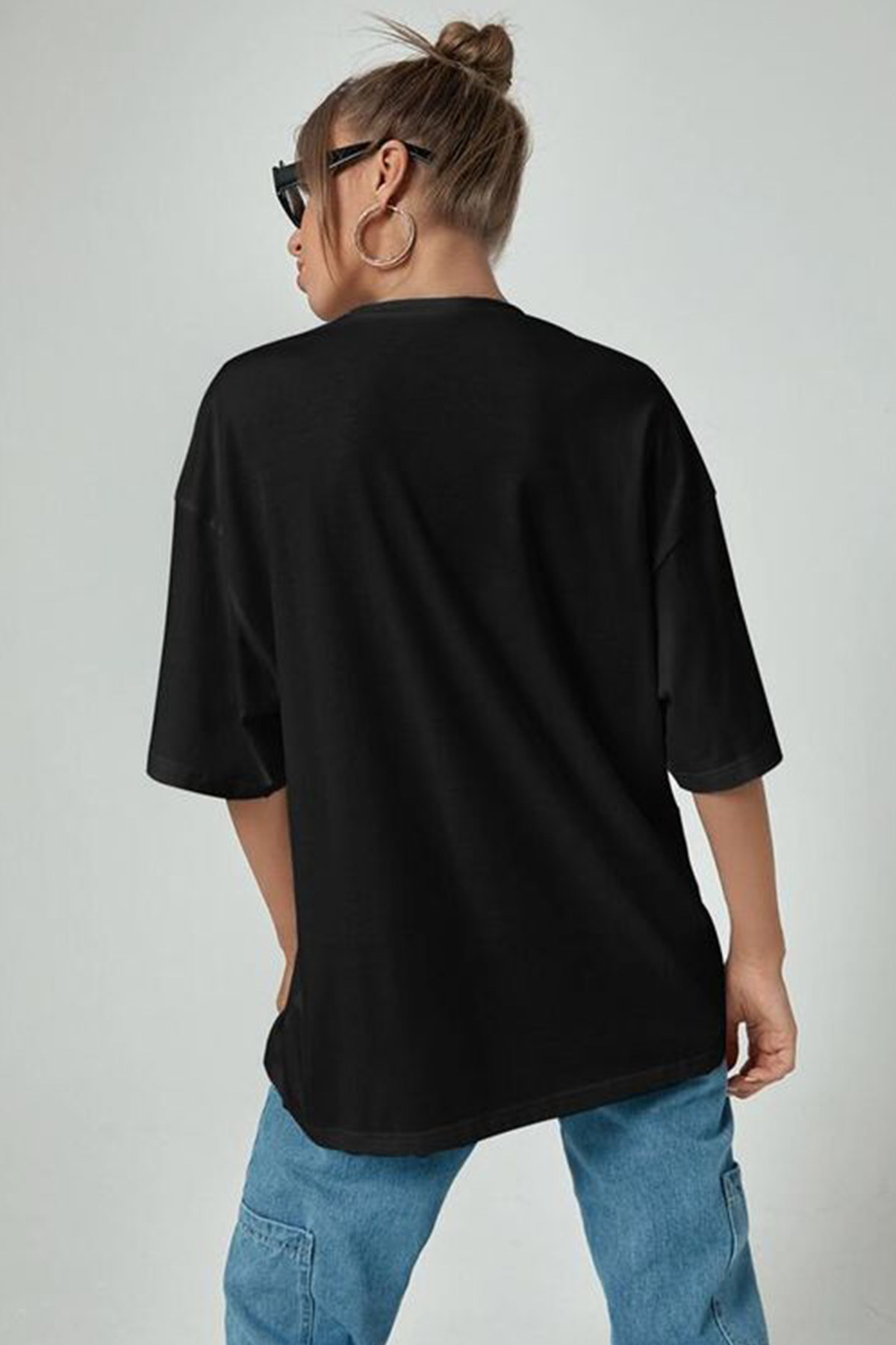 Gritty Black Oversize Kadın Tişört