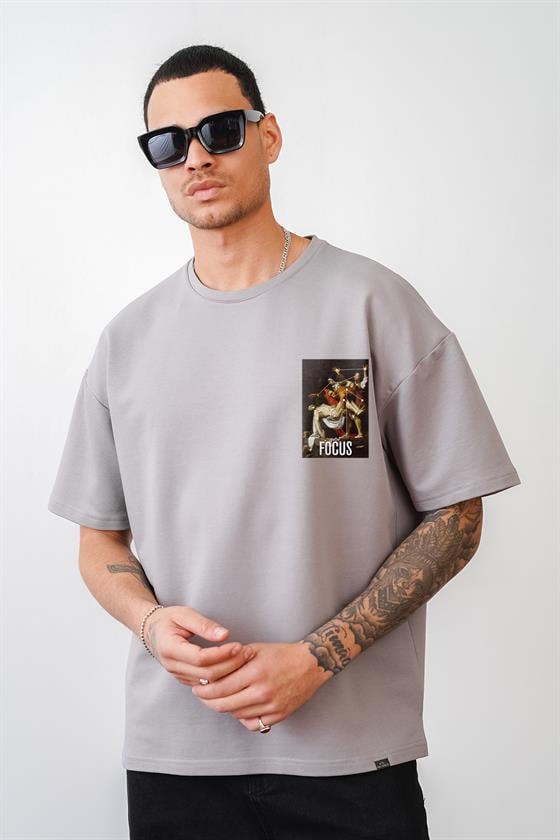 Kingbrich Focus Nostalji Tablo Baskılı Oversize Kalıp Tshirt