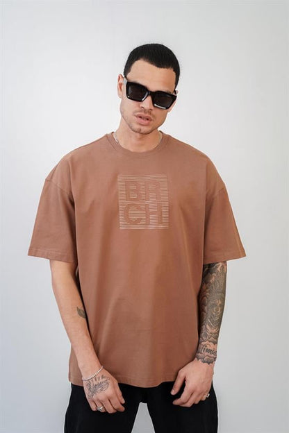 Kingbrich Önü Enjeksiyon Baskılı Bisiklet Yaka Oversize Kalıp Unisex Tshirt