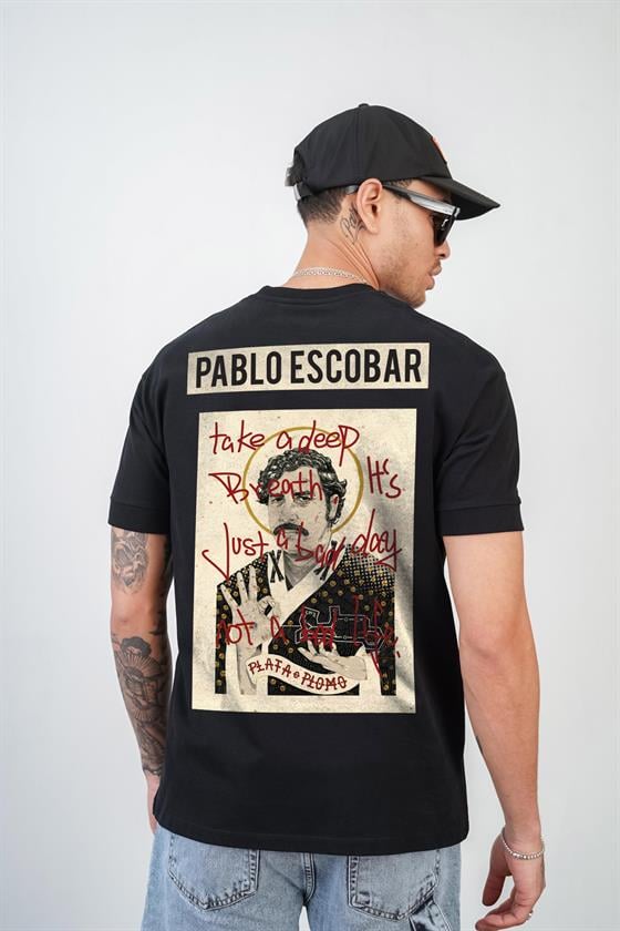 Kingbrich Pablo Escobar Baskılı Slim Fit Kalıp Erkek Tshirt