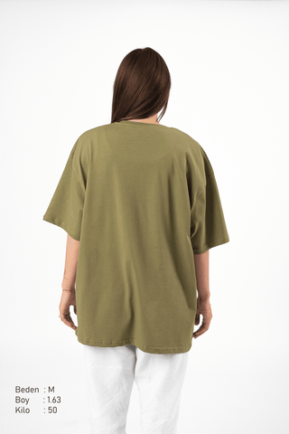 Basic Oversize Kadın Tişört - PΛSΛGE