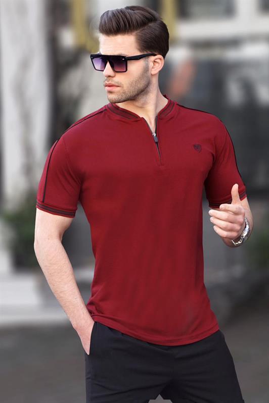 Bordo Polo Yaka Erkek Tişört 9281