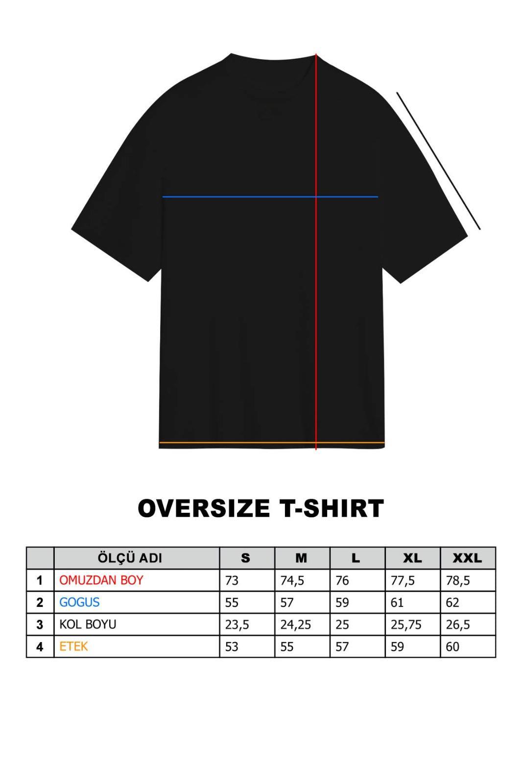 Oversize Kalıp Nakışlı Siyah Basic T-Shirt - PΛSΛGE