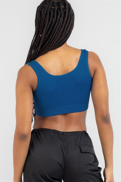 Saks Askılı Basic Crop Top Bluz MG1757