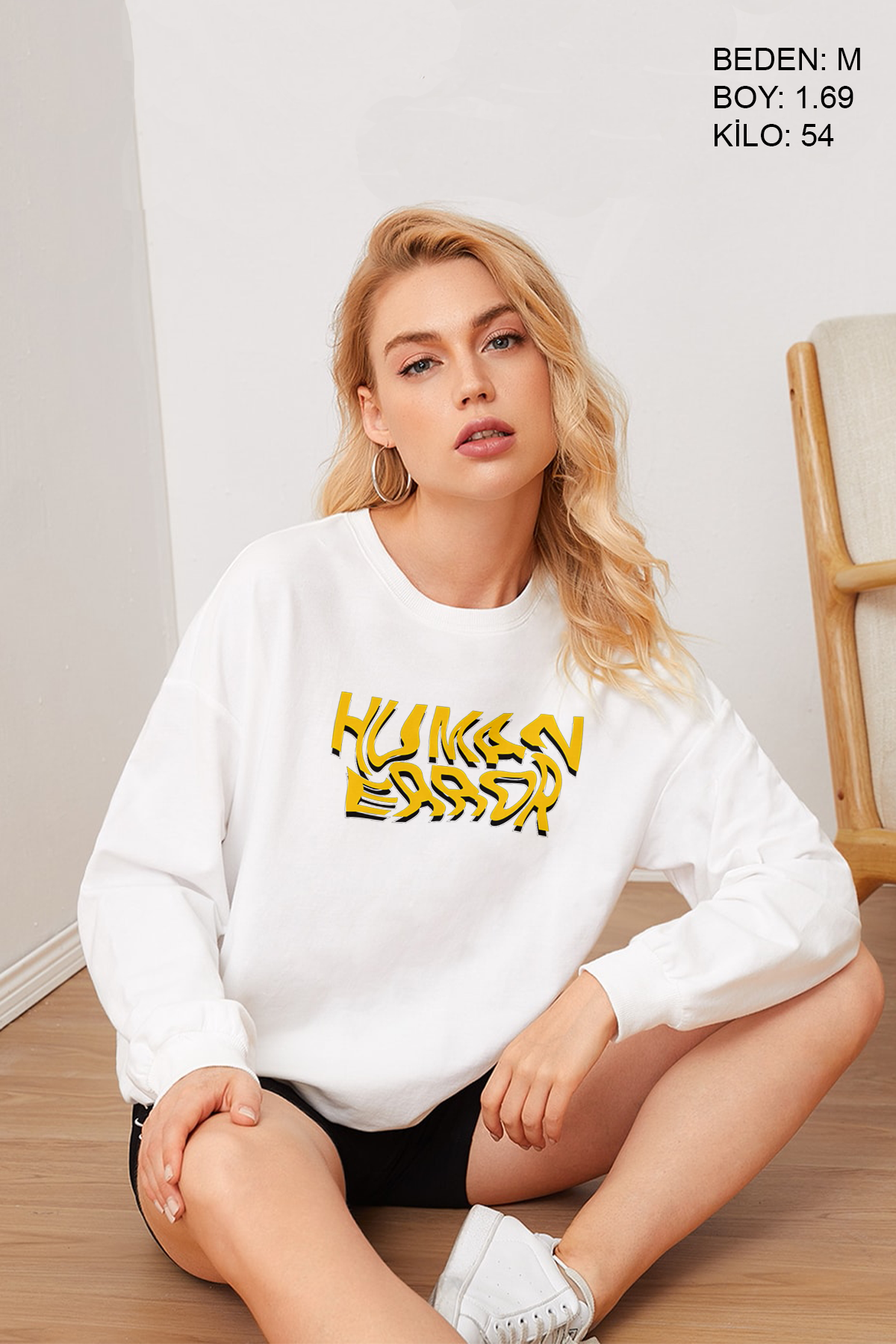 Human Error Oversize Kadın Sweatshirt
