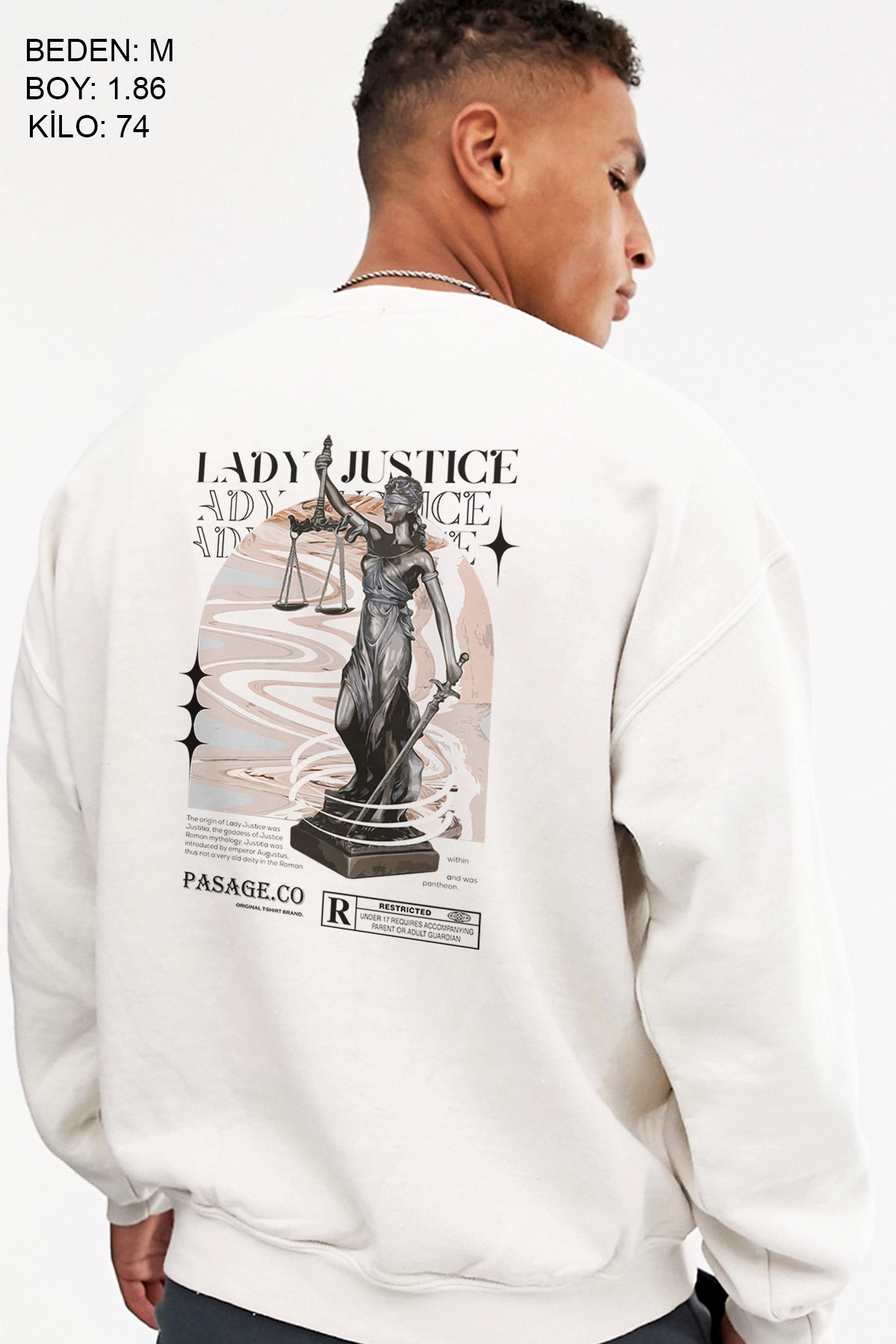 Lady Justice Oversize Erkek Sweatshirt