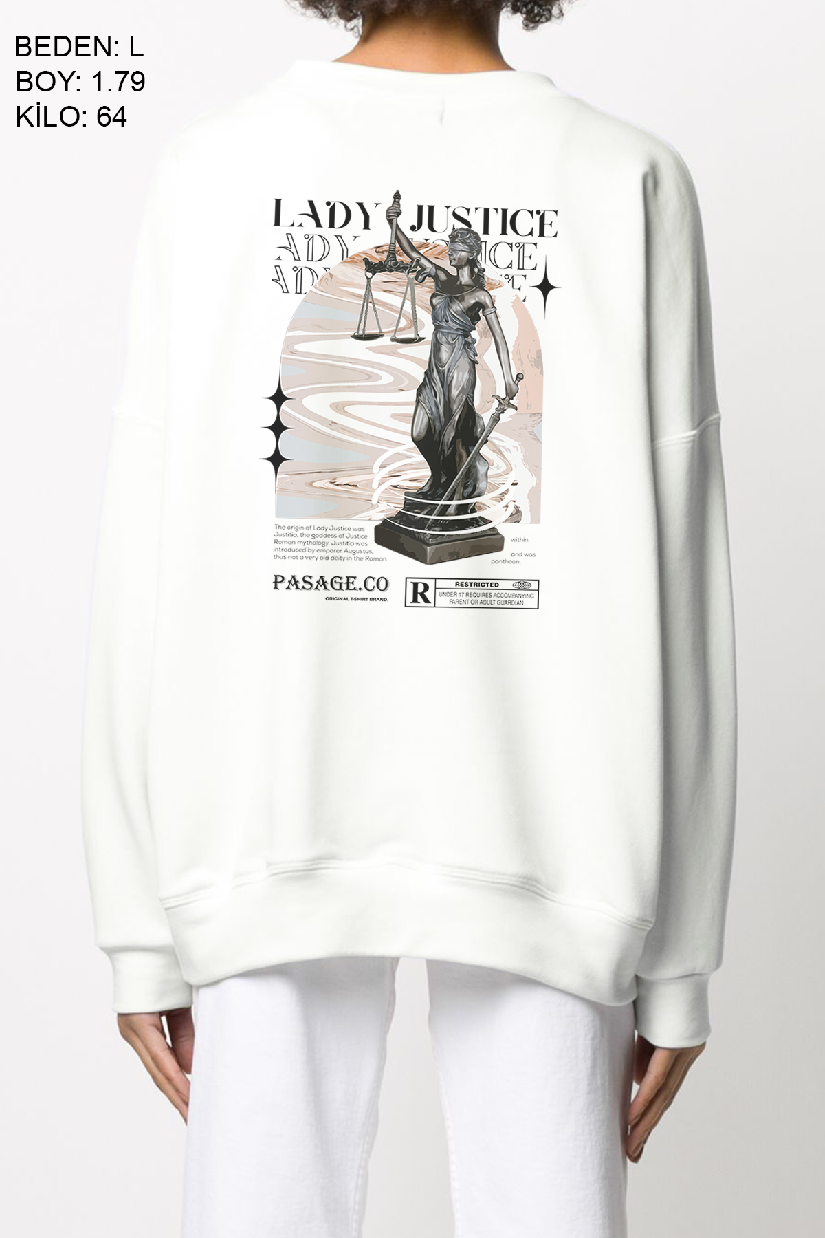 Lady Justice Oversize Kadın Sweatshirt