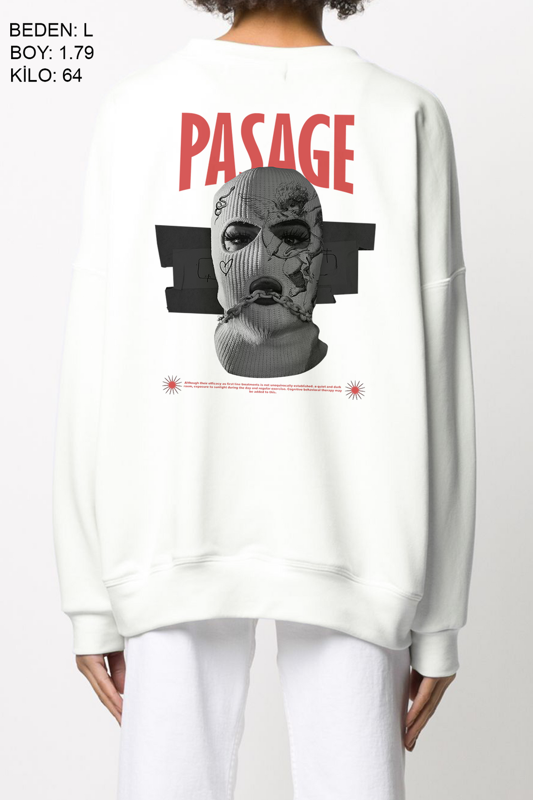 Mask Woman Oversize Kadın Sweatshirt