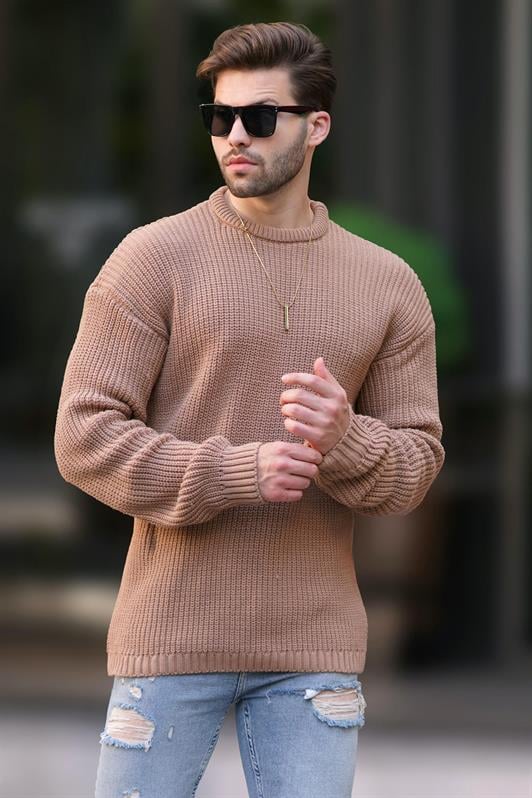 Vizon Erkek Bisiklet Yaka Uzun Kollu Örme Kazak 7246