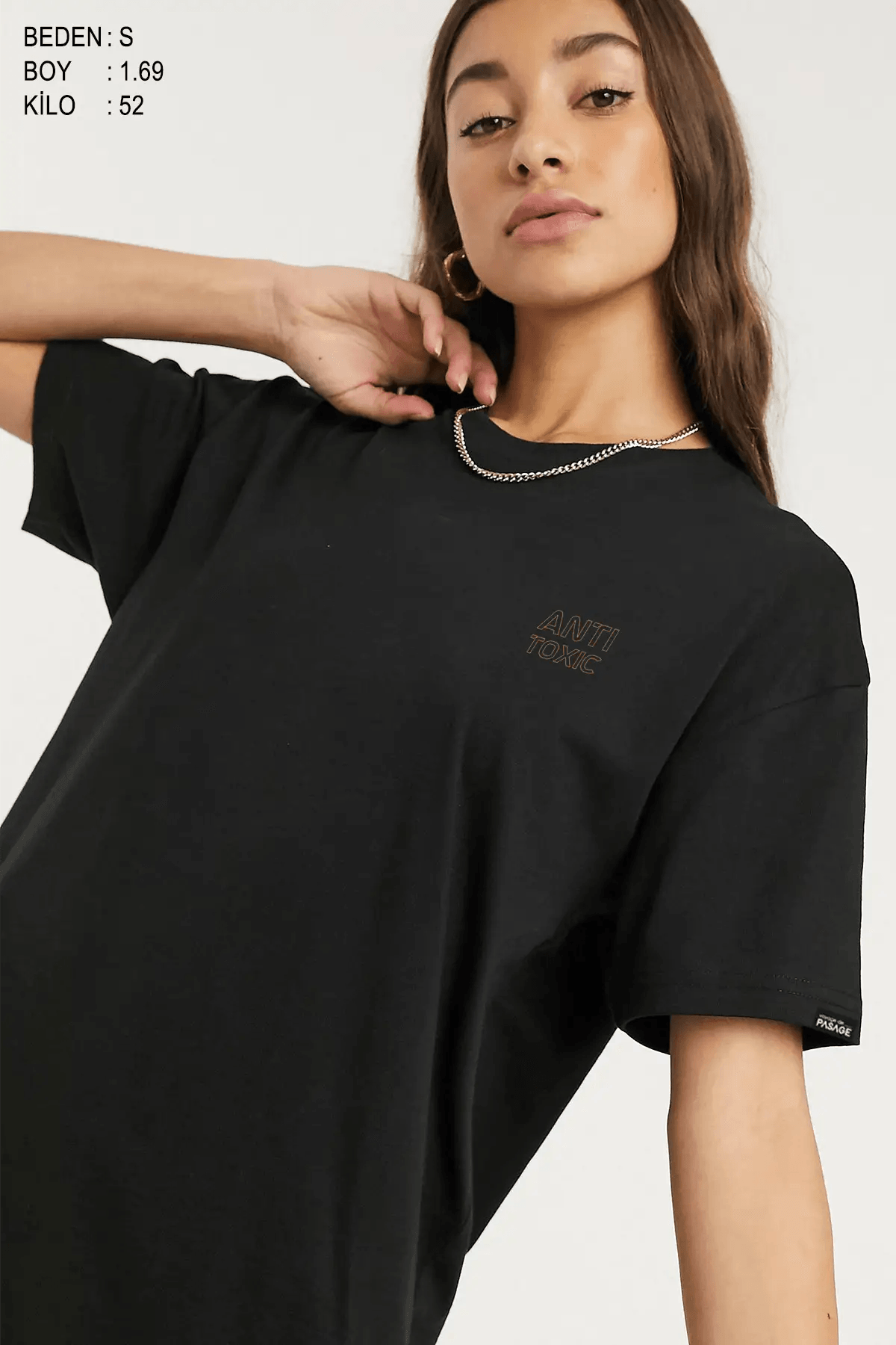 Anti Toxic Oversize Kadın Tişört - PΛSΛGE