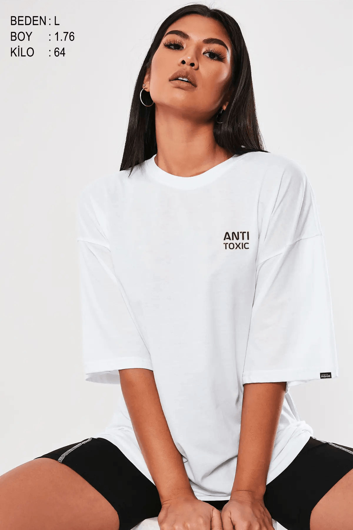 Anti Toxic Oversize Kadın Tişört - PΛSΛGE