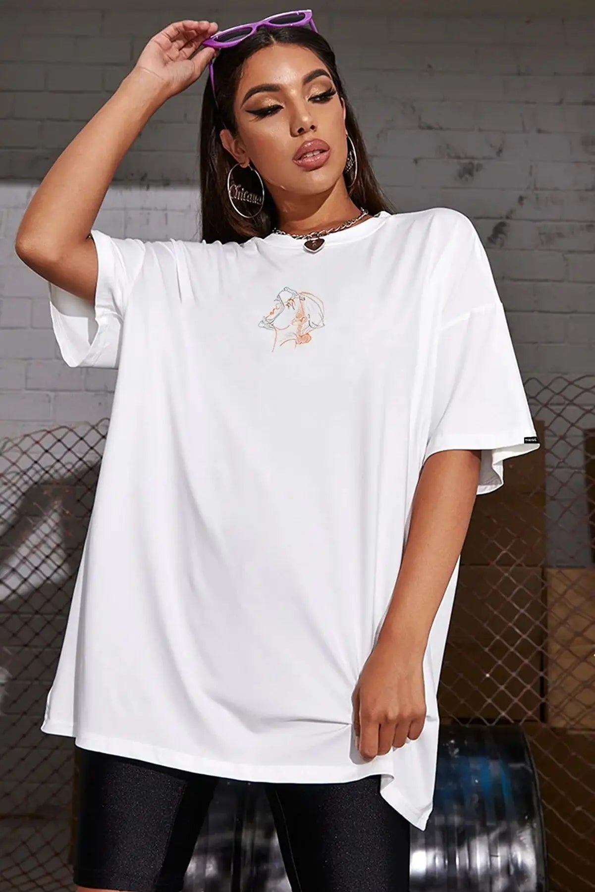 T shirt femme oversize sales