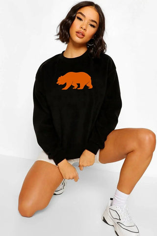 Orange Bear Oversize Kadın Sweatshirt - PΛSΛGE