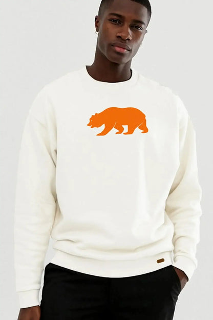 Orange Bear Oversize Erkek Sweatshirt - PΛSΛGE