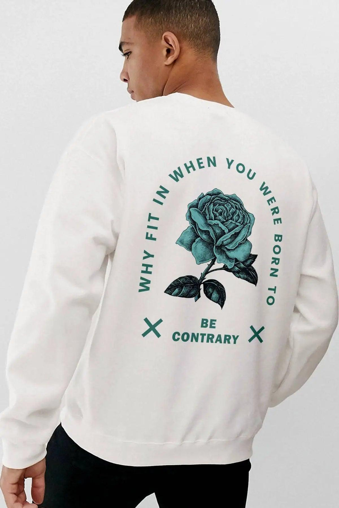 BE CONTRARY Oversize Erkek Sweatshirt PΛSΛGE