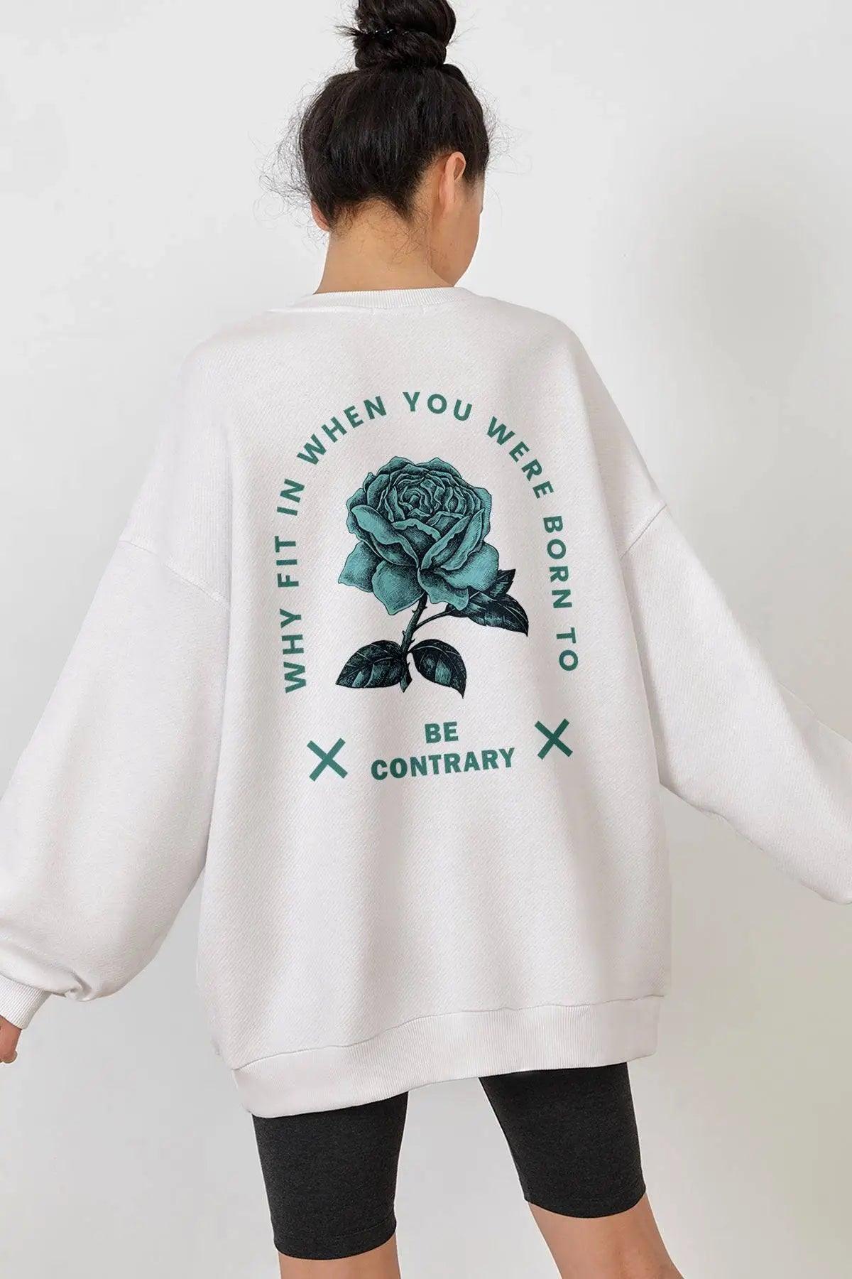 BE CONTRARY Oversize Kadın Sweatshirt PΛSΛGE