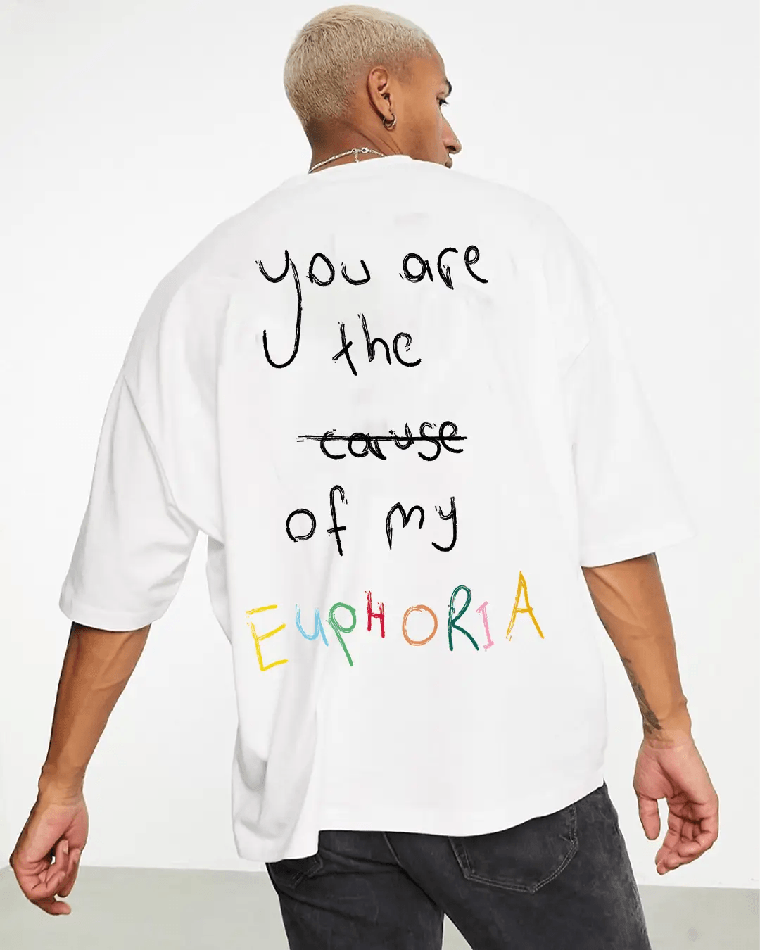 Euphoria Oversize Erkek Tişört - PΛSΛGE