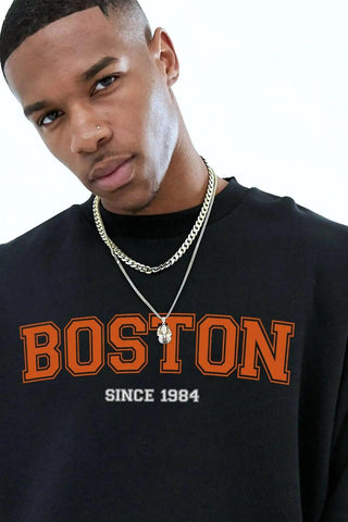 BOSTON Oversize Erkek Sweatshirt PΛSΛGE