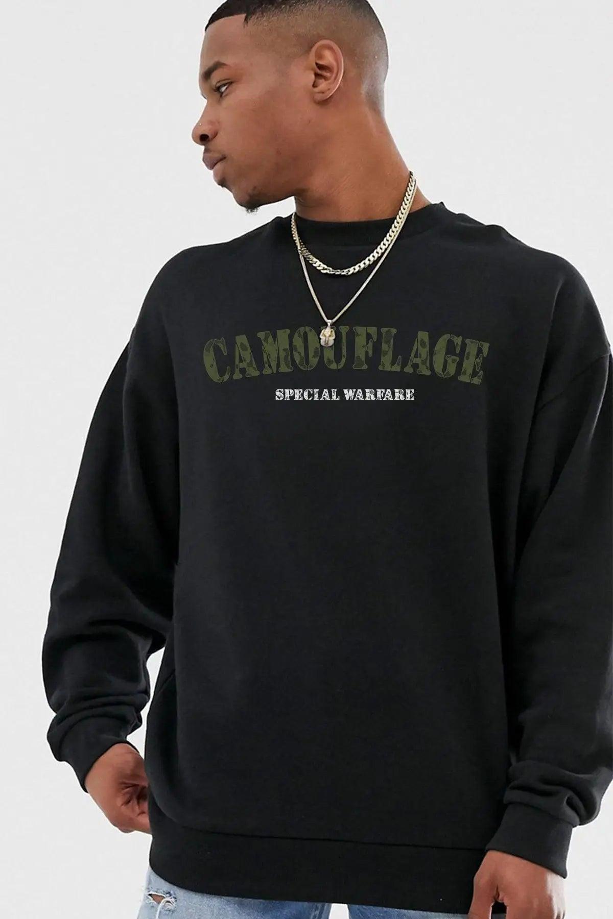 CAMOUFLAGE Oversize Erkek Sweatshirt PΛSΛGE