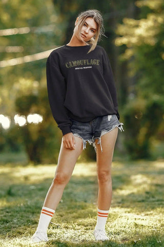 CAMOUFLAGE Oversize Kadın Sweatshirt PΛSΛGE
