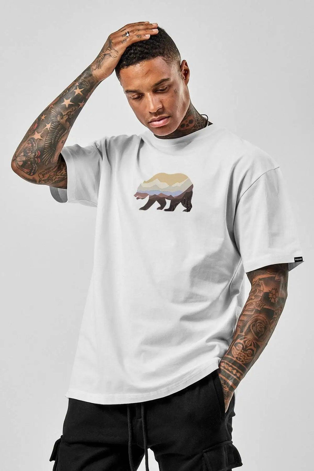 Colorful Bear Oversize Erkek Tişört PΛSΛGE
