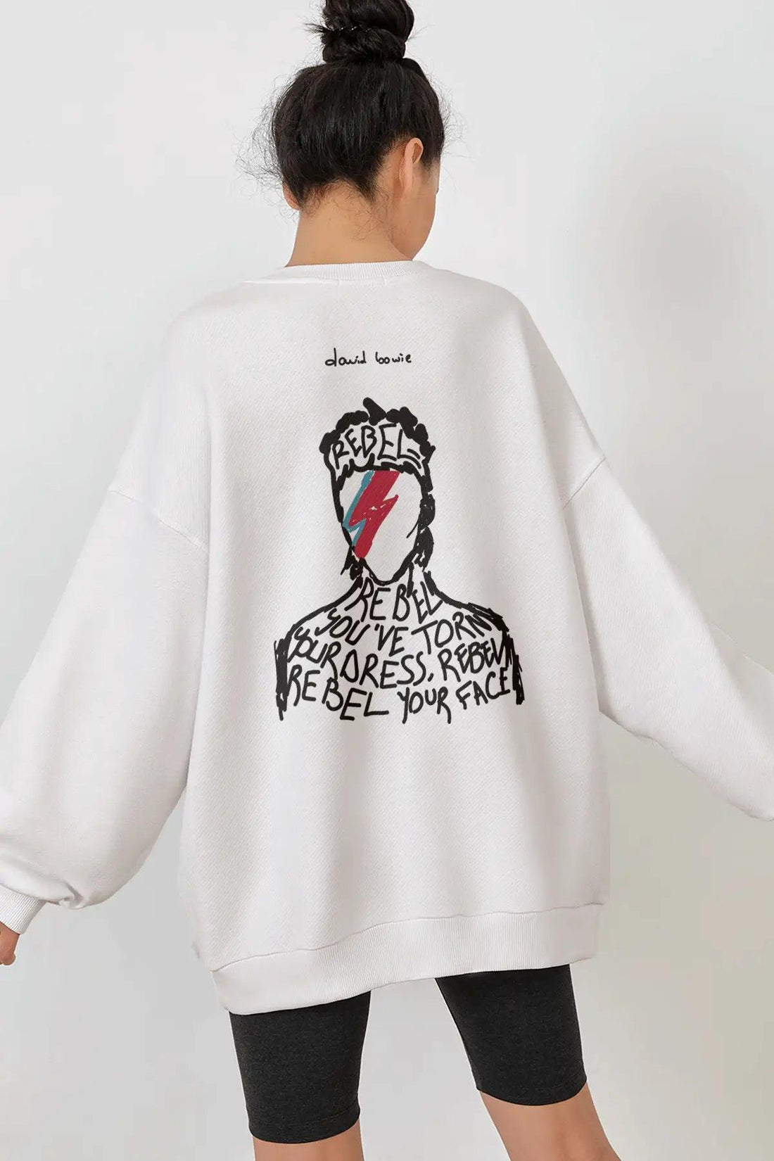 DAVID BOWIE Oversize Kadın Sweatshirt PΛSΛGE