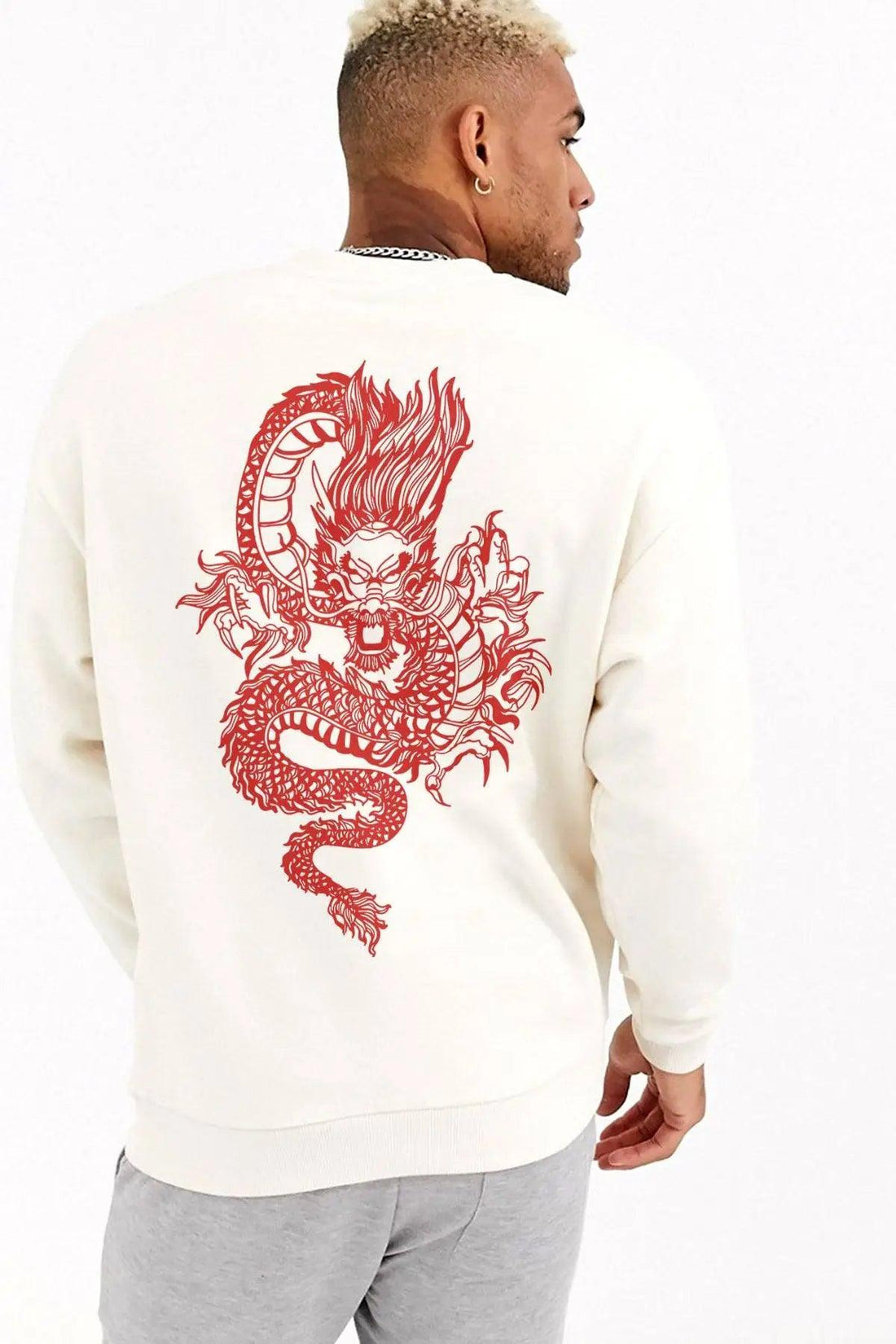 DRAGON Oversize Erkek Sweatshirt PΛSΛGE