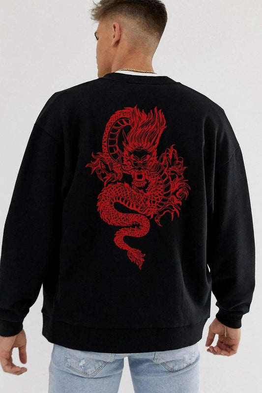 DRAGON Oversize Erkek Sweatshirt PΛSΛGE