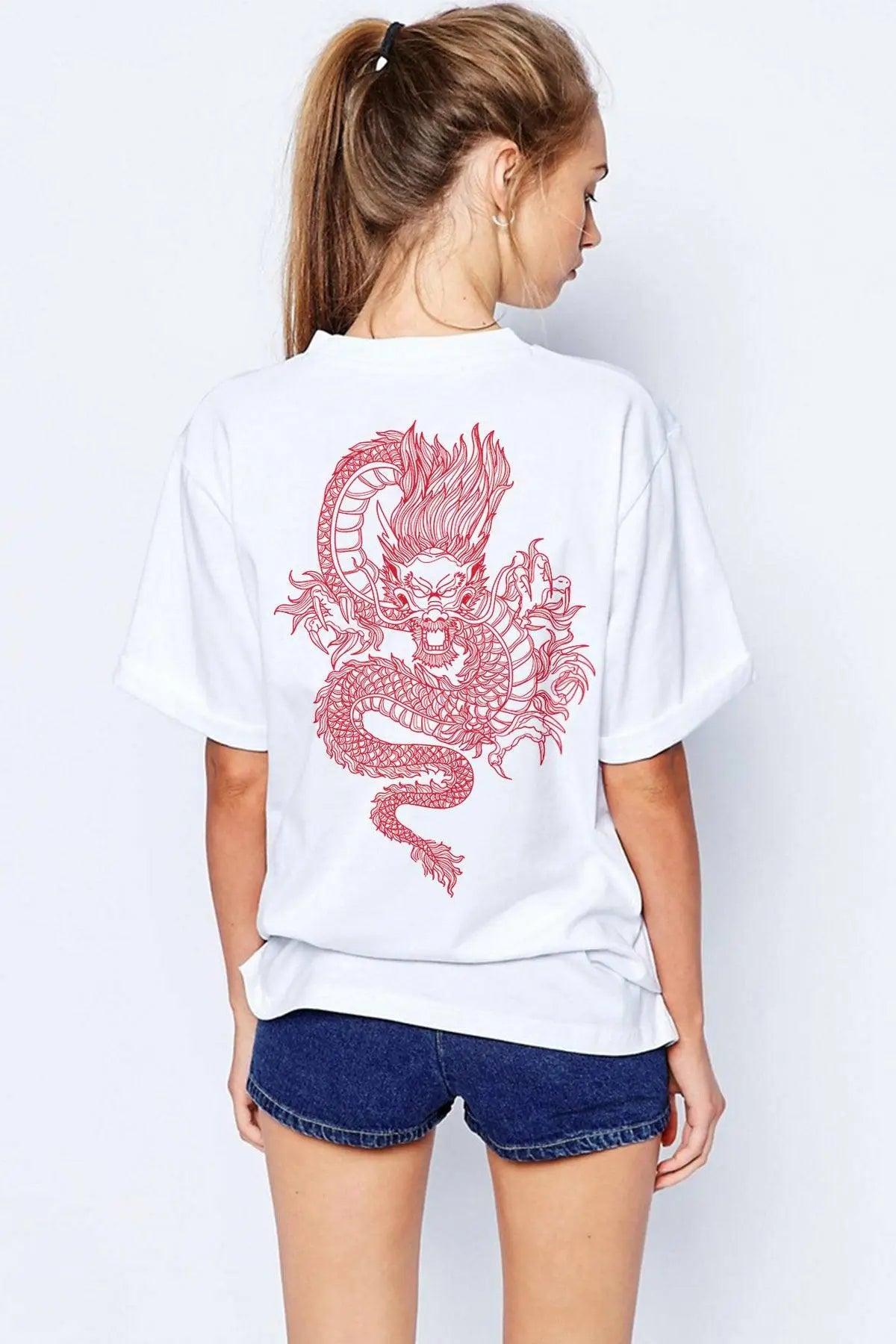 Dragon Oversize Kadın Tişört PΛSΛGE