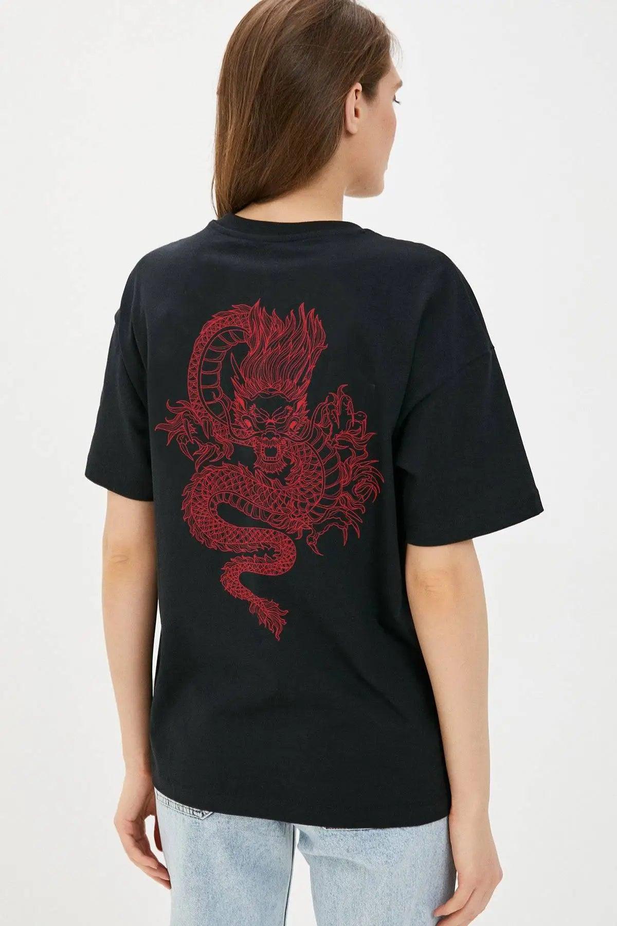 Dragon Oversize Kadın Tişört PΛSΛGE
