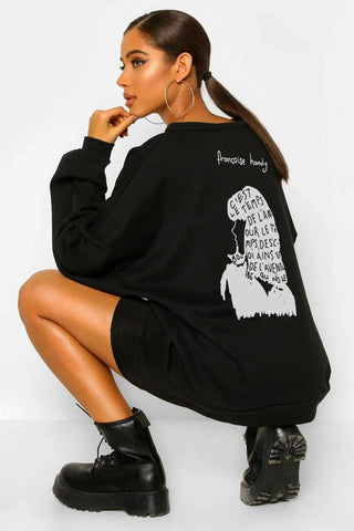 Françoise Hardy Oversize Kadın Sweatshirt - PΛSΛGE