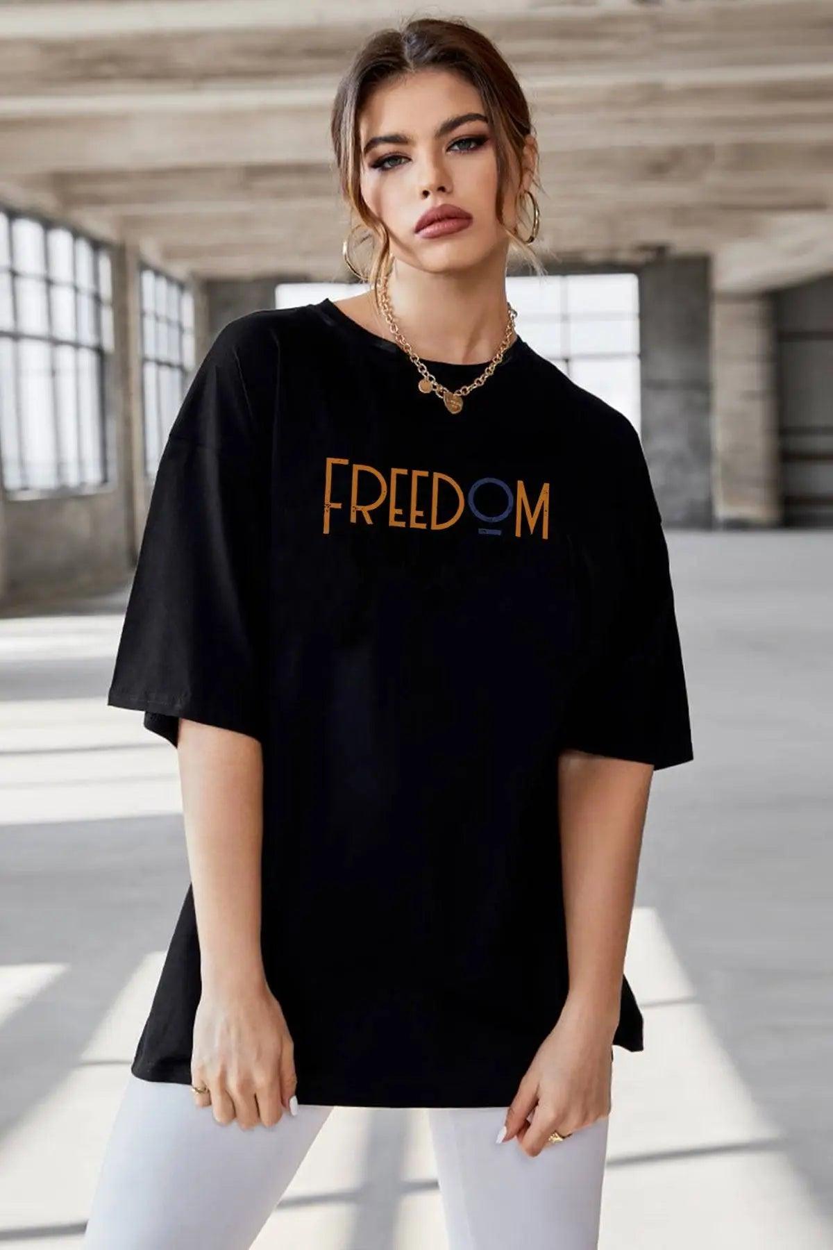 Freedom Oversize Kadın Tişört PΛSΛGE