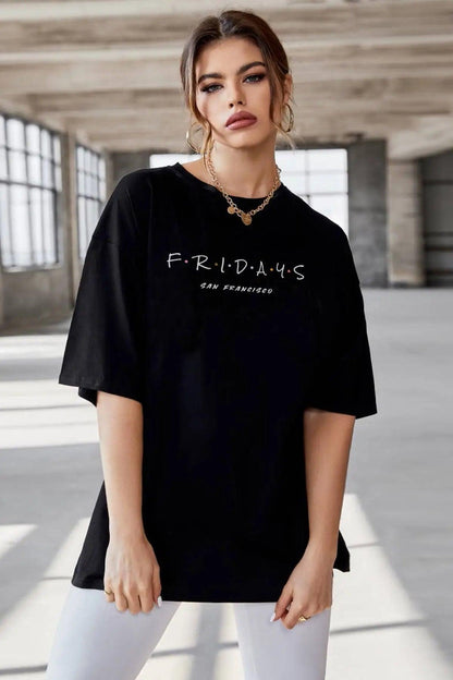 Fridays Oversize Kadın Tişört PΛSΛGE