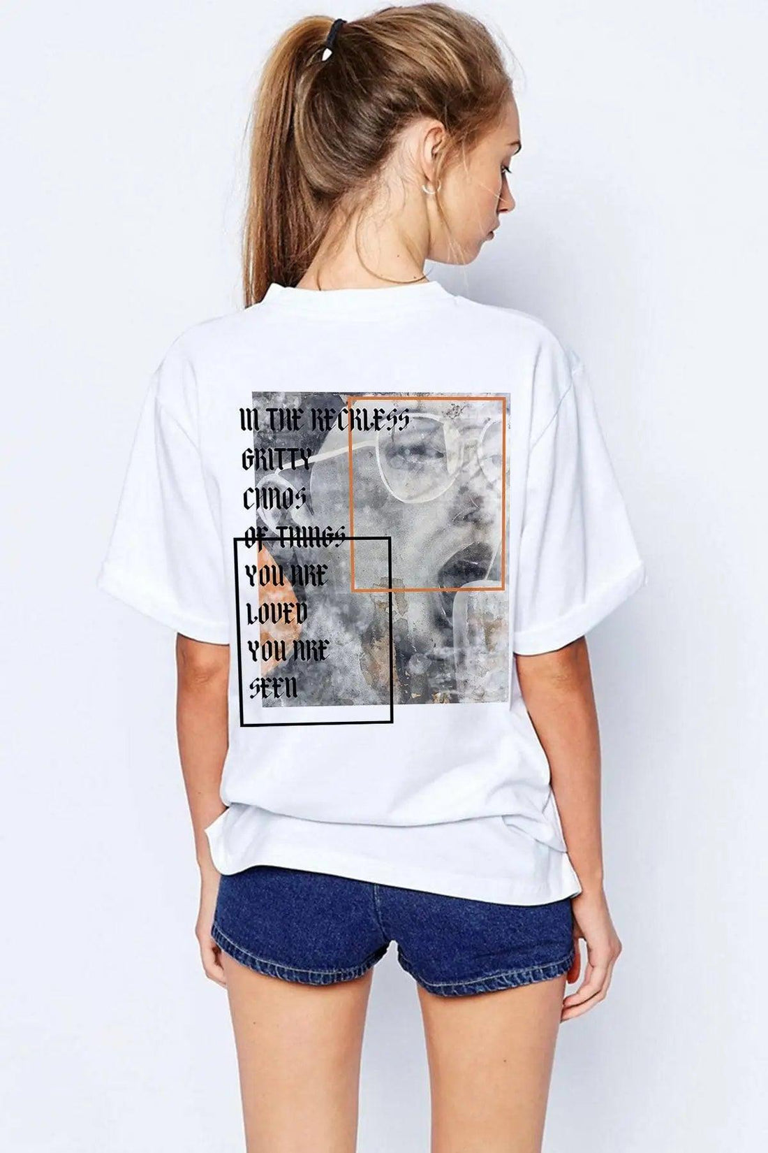 Gritty Oversize Kadın Tişört PΛSΛGE