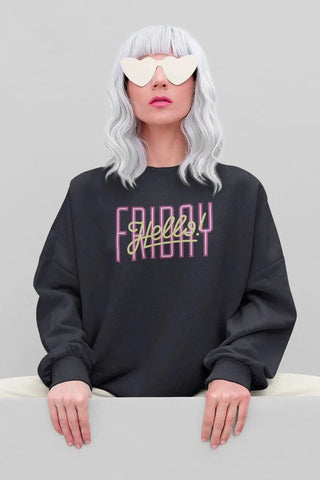 HELLO FRIDAY Oversize Kadın Sweatshirt PΛSΛGE